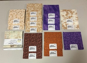 lot 92 image: New Fabric Quarters and More  Quilting Fat Quarters