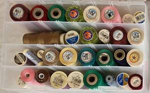 lot 71 image: Selection of Thread in Plastic Storage Case
