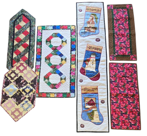 lot 65 image: Varied Handcrafted Table Runner Grouping