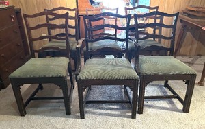 lot 97 image: Six Vintage Dining Room Chairs