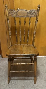 lot 55A image: Vintage Wooden Pressed Back Chair