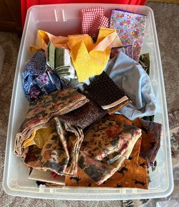 lot 143 image: Bin of Fabric Scraps