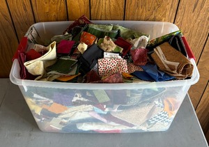 lot 149 image: Bin of a Bunch of Fabric Scraps