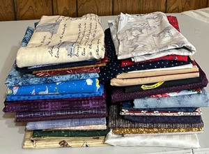 lot 133 image: Vibrant Stars and Stripes Patterned Fabric Pieces and More