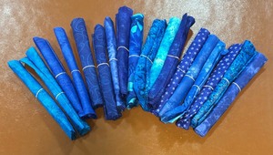 lot 190 image: Fabric Remnants in Hues of Blues