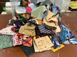 lot 198 image: Bin Full of Fabulous Fabric Remnants and Scraps