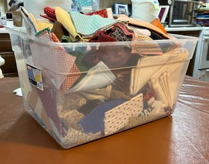 lot 258 image: Bin of Beautiful Fabric Remnants and Scraps
