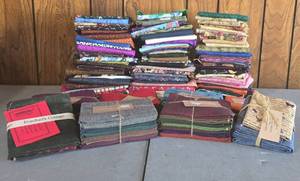 lot 208 image: Small Fabric Swaths including Quilting Square Bundles