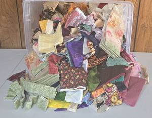 lot 214 image: Large Bin of Small Fabric RemnantsScraps