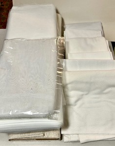lot 333 image: Large Grouping of White Fabric Yardage and More
