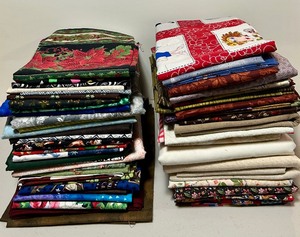 lot 324 image: Beautiful Fabric Remnants Variety of Colors and Patterns