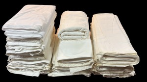 lot 435 image: Lot of Fabric Remnants in White including Flannel and Cotton