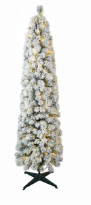 lot 357 image: 7 ft Pre-Lit Flocked Colorado Artificial Christmas Tree with 190 Warm White LED Lights, by Holiday Time