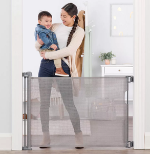 lot 362 image: Regalo Fabric Retractable Baby Gate - Gray
