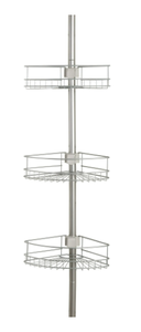 lot 420 image: Mainstays Satin Nickel Steel Tension Pole Shower Caddy