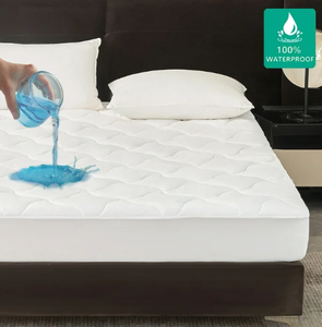lot 488 image: Mainstays Extra Thick Waterproof Mattress Pad, Queen 60 in x 80 in
