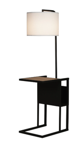 lot 499 image: Better Homes & Gardens Brand Matte Black Floor Lamp with Magazine Rack
