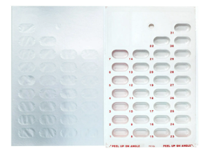 lot 508 image: Box of Monthly Medication Pharmacy Blister Cards, Cold Seal, 31 Day Pill Organizer Multi-Pack