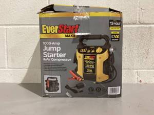 lot 503 image: EverStart Maxx 1000 Peak Amp Jump Starter with Compressor, Pivoting LED Light, DC and USB Port