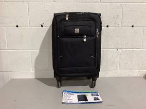 lot 514 image: Protege Arendale 20 Softside Expandable Rolling Spinner Carry-On Luggage, Black