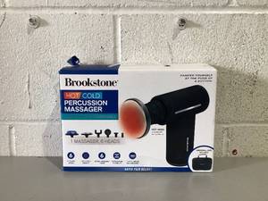 lot 532 image: Brookstone Cordless Hot and Cold Percussion Deep Tissue Massager Gun, 6 Intensity Levels