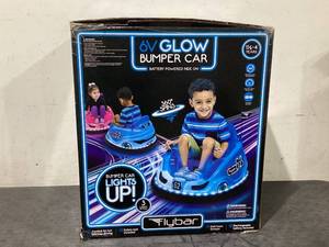 lot 612 image: 6V Blue Glow Bumper Car, Battery Powered Ride on for Children, Ages 1.5, by Flybar