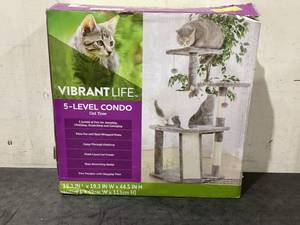 lot 616 image: Vibrant Life 5- Level Multi-Functional Cat Tree & Condo, Gray, 45