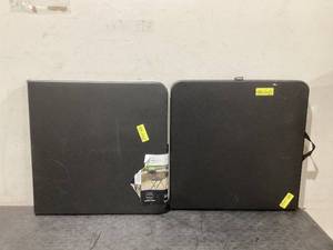 lot 617 image: 4 Foot Fold-in-Half Adjustable Folding Table, Rich Black