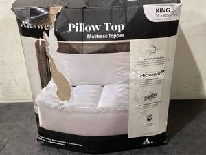 lot 619 image: Allswell Ultra Plush Pillow Top Mattress Topper, King