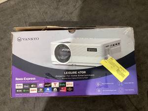 lot 628 image: VANKYO Leisure 470 HD Mini Projector with Roku Express Streaming Player, 50000 Hrs LED Life, 240 Display Screen for Home Theater & Outdoor Movies