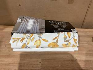 lot 408 image: Lush Decor Tanisha Room Darkening 84 x 52  2 Header Floral Tangerine 3 Rod Pocket 2-Pc Set Window Panel
