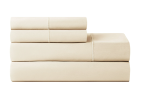 lot 126 image: Hotel Style 4-Piece 600 Thread Count Tan Egyptian Cotton Adult Bed Sheet Set, King - Deep Pocket
