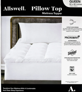 lot 168 image: Allswell Ultra Plush Pillow Top Mattress Topper, Queen
