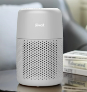 lot 421 image: Levoit Core Mini Air Purifier with Aroma for Bedroom & Office (178 Sq. ft), Gray.