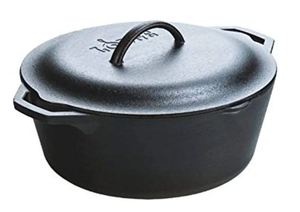 lot 120 image: Lodge Pre-Seasoned 7 Qt Cast Iron Dutch Oven & Cover