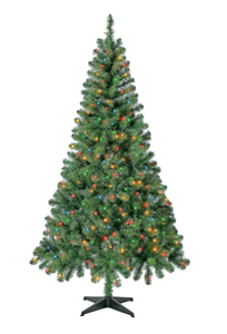 lot 549 image: 6.5 ft Pre-Lit Madison Pine Artificial Christmas Tree with 250 Color-Changing LED Lights and Stand, by Holiday Time
