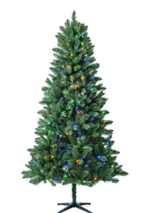 lot 550 image: 7.5 ft Pre-Lit Kennedy Fir Artificial Christmas Tree with 400 Color-Changing LED Lights and Stand, by Holiday Time
