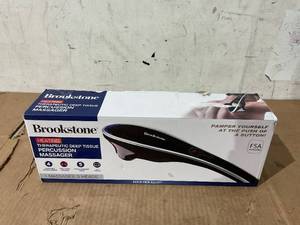 lot 253 image: Brookstone Handheld Percussion Body Massager, 4 Vibration Modes, 5 Interchangeable Heads