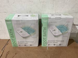 lot 267 image: LOT OF 2 Equate Toe Touch Control Bubble Massage Foot Bath