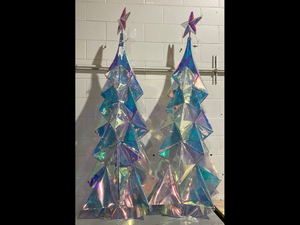 lot 542 image: LOT OF 2 6 Pre-Lit Prismatic Tree Christmas Decorations