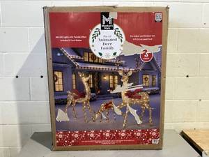 lot 546 image: Members Mark 3-Piece Pre-Lit Animated Deer Family