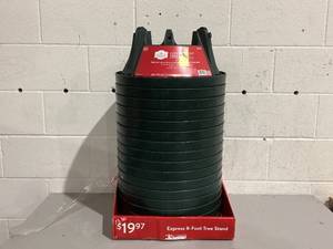 lot 566 image: 15PCS Express 8-Foot Plastic Fresh Cut Christmas Tree Stand, Fit Trees up to 6 Diameter, by Holiday Time