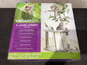 lot 633 image: Vibrant Life 5- Level Multi-Functional Cat Tree & Condo