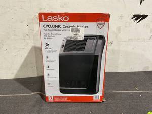 lot 211 image: Lasko 1500W Cyclonic Ceramic Console Electric Space Heater with Timer,