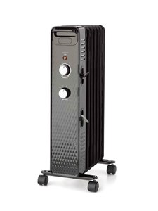 lot 204 image: Mainstays Mechanical Oil Filled Electric Radiator Space Heater, Black