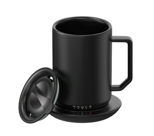 lot 441 image: LOT OF 2 Mainstays Warming Coffee Mug, 12oz. Stainless Steel Coffee Mug with Mug Warmer Coaster and Lid