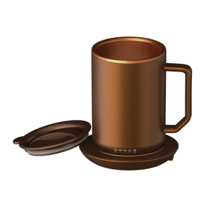 lot 442 image: IonMug & Charging Coaster, 12oz. Stainless Steel Self Heating Coffee Mug with Lid