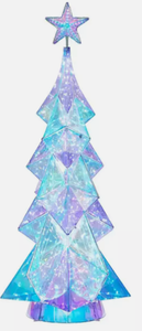 lot 638 image: LOT OF 2 Members Mark 6 ft Pre-Lighted Prismatic Tree