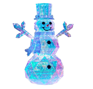 lot 639 image: 6 Pre-Lit Prismatic Snowman Christmas Decoration
