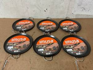 lot 294 image: LOT OF 6 Imusa 11.5 Carbon Steel Round Comal & Griddle with Metal Handles